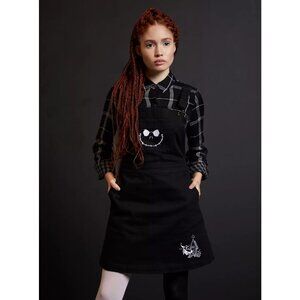 The Nightmare Before Christmas Jack Back Bow Skirtall Pinafore Skirt Black sz M